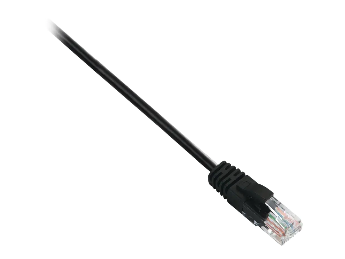 V7 - Patch-Kabel - RJ-45 (M) bis RJ-45 (M) - 1 m - UTP - CAT 6 - geformt, ohne Haken - Schwarz