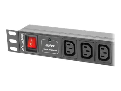 Lanberg Stromverteilungseinheit - AC 220-250 V - Eingabe, Eingang IEC 60320 C14 - Ausgangsanschlüsse: 10 (power IEC 60320 C13) PDU-10I-0200-IEC-BK