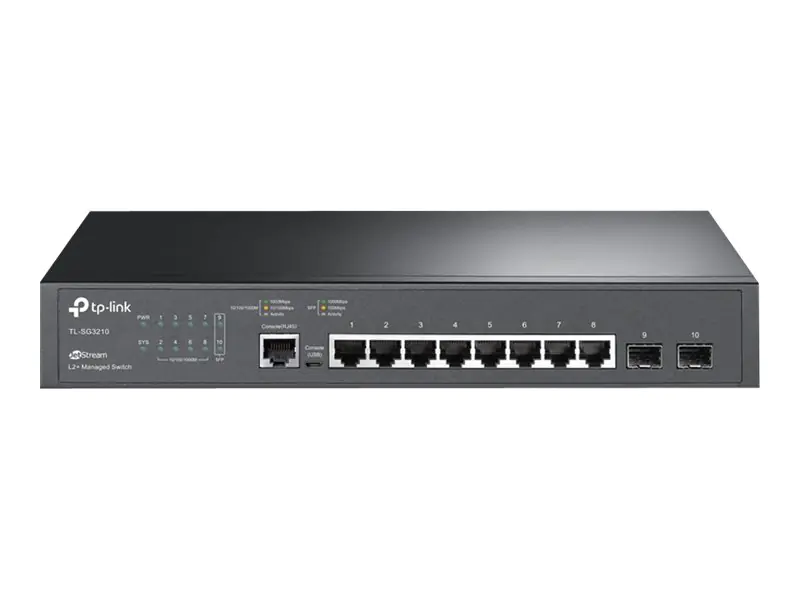 TP-Link JetStream TL-SG3210 V3 - Switch - managed - 8 x 10/100/1000 + 2 x Gigabit SFP - Desktop, an Rack montierbar