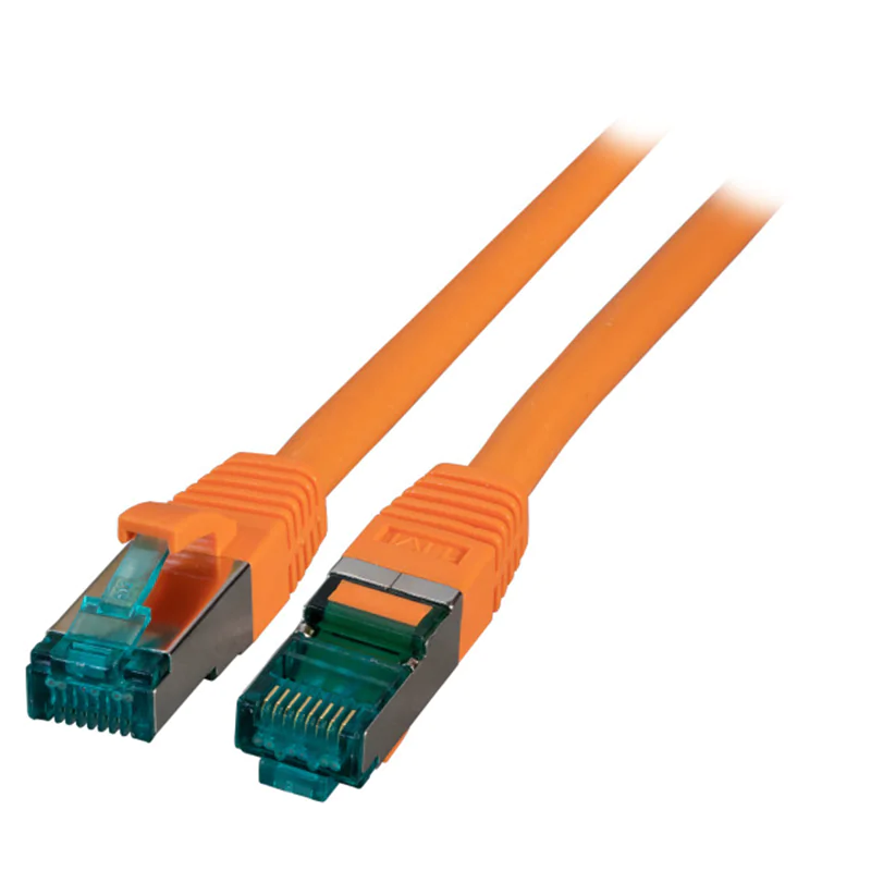 EFB-Elektronik - Patch-Kabel - RJ-45 (M) zu RJ-45 (M) - 1.5 m - 6 mm - S/FTP - CAT 6a - halogenfrei, geformt, ohne Haken, silikonfrei - orange