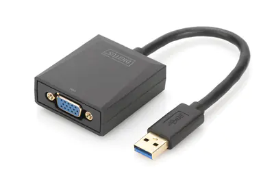 DIGITUS USB 3.0 to VGA Adapter - Externer Videoadapter - USB 3.0 - VGA - Schwarz