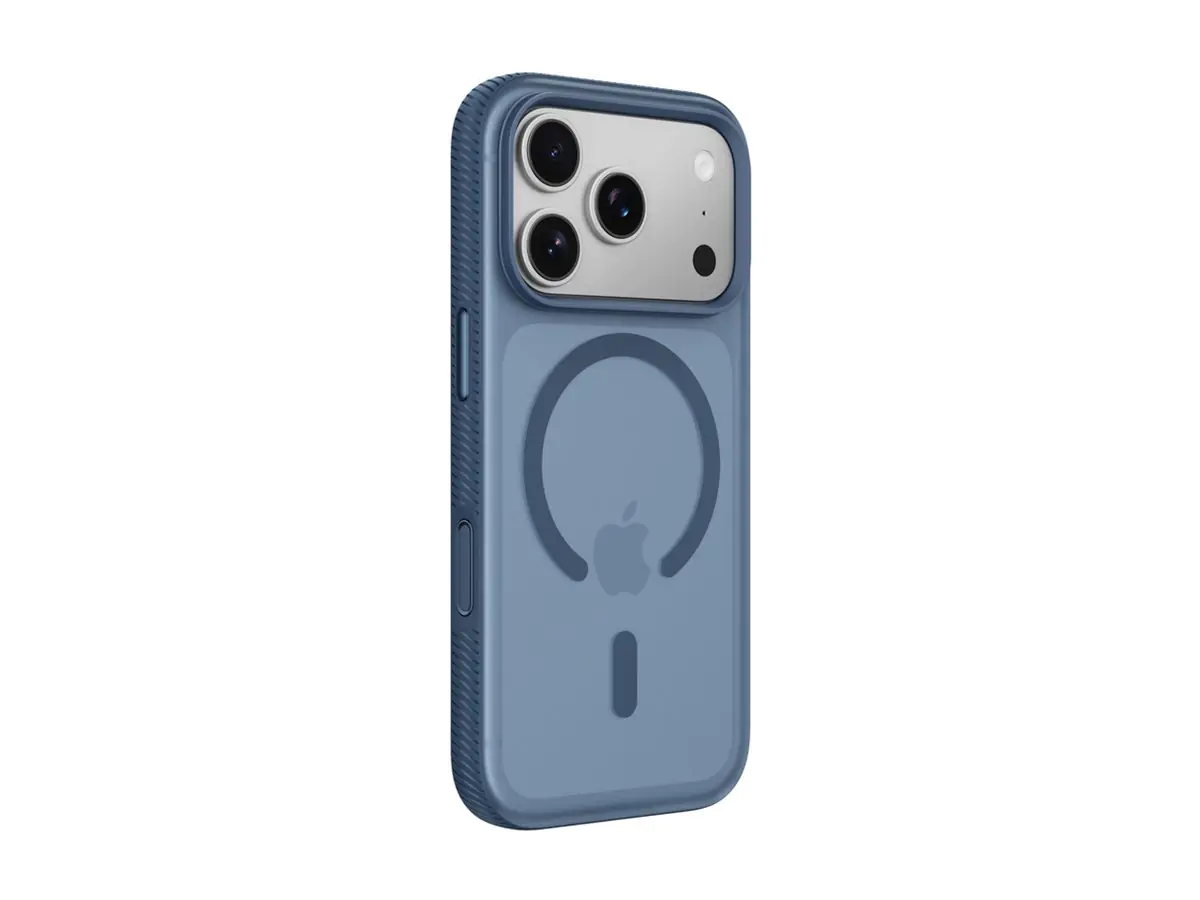 Belkin SheerForce Grip Series - Hintere Abdeckung für Mobiltelefon - MagSafe-Kompatibilität - aus recycelten Materialien hergestellt - marineblau - für Apple iPhone 17 Pro