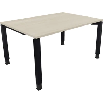 Schreibtisch Vierfuß Quadratrohr B1400xT1000xH680-820 an/Akazie hell