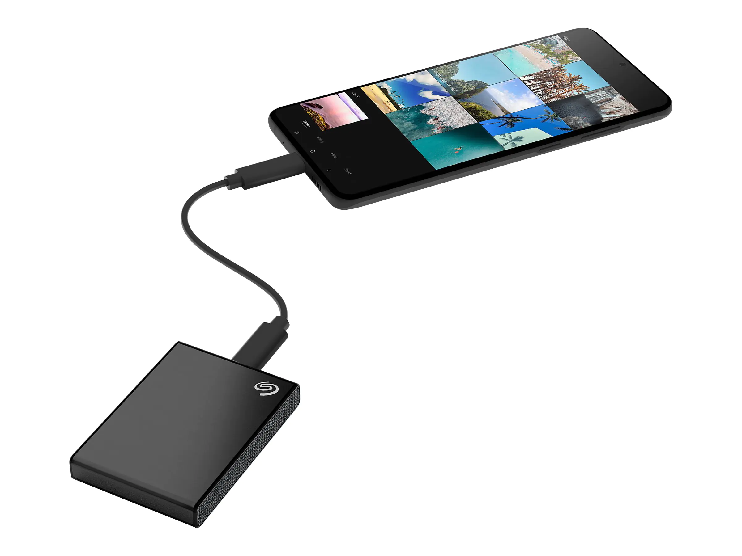 Seagate One Touch SSD STKG1000401 - SSD - 1 TB - extern (tragbar) - USB 3.0 (USB-C Steckverbinder) - Silber - mit Seagate Rescue Data Recovery
