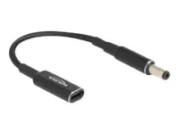 Delock - Netzteil - 24 pin USB-C (W) zu Gleichstromstecker 5,5 x 2,1 mm (M) - 19.5 V - 3 A - 15 cm - Schwarz