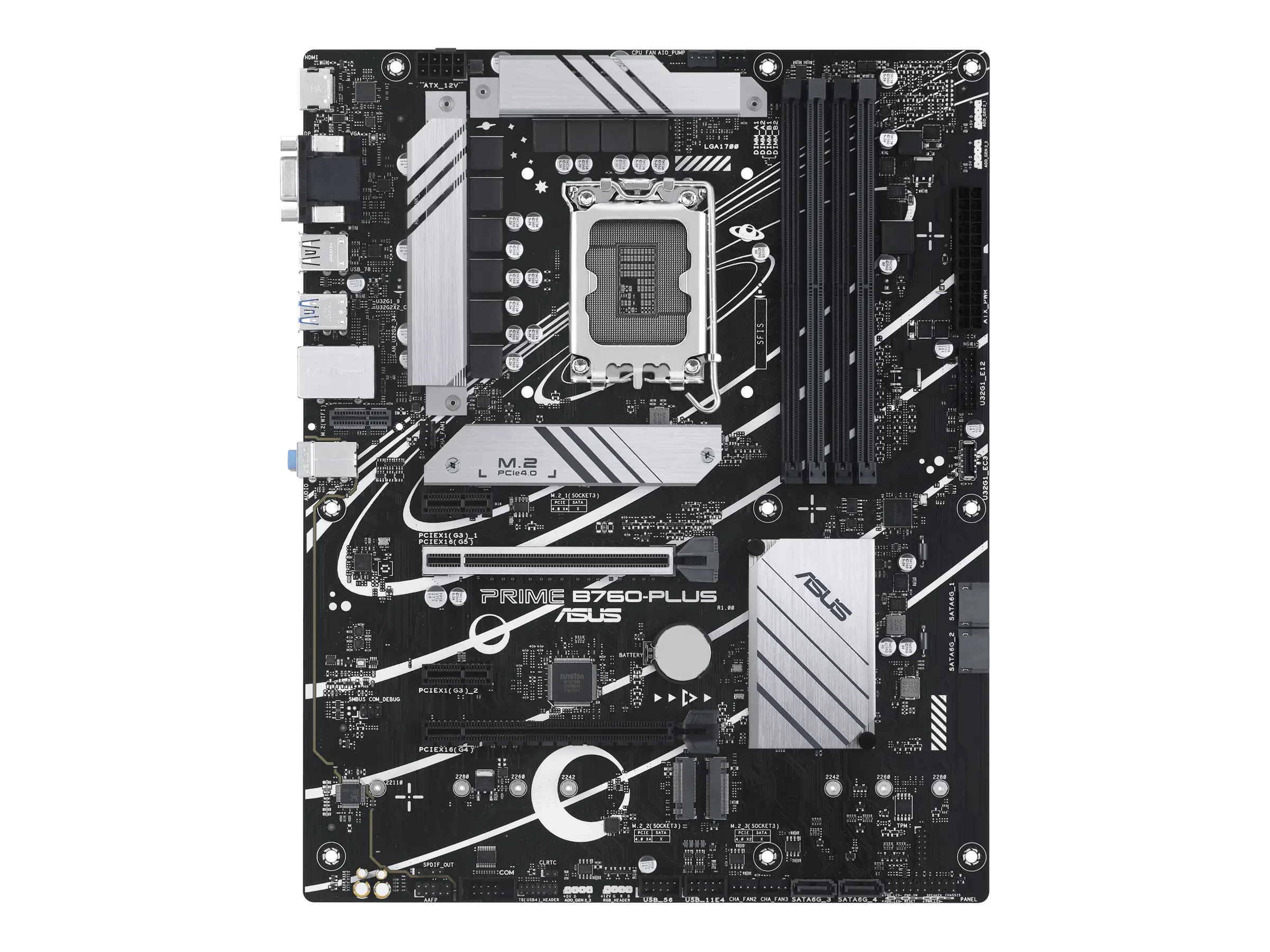 ASUS PRIME B760-PLUS - Motherboard - ATX - LGA1700-Sockel - B760 Chipsatz - USB 3.2 Gen 1, USB 3.2 Gen 2, USB4, USB-C 3.2 Gen 2x2, USB-C 3.2 Gen 1 - 2.5 Gigabit LAN - Onboard-Grafik (CPU erforderlich) - HD Audio (8-Kanal)