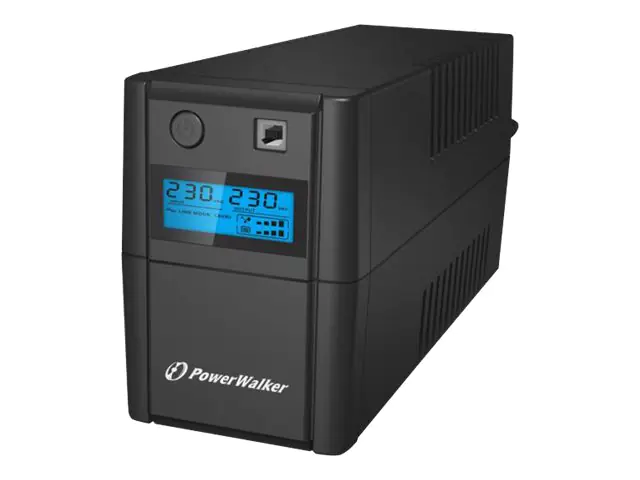 PowerWalker VI 650SE LCD/IEC - USV - Wechselstrom 230 V - 360 Watt - 650 VA - 7 Ah - USB - Ausgangsanschlüsse: 4 - Schwarz