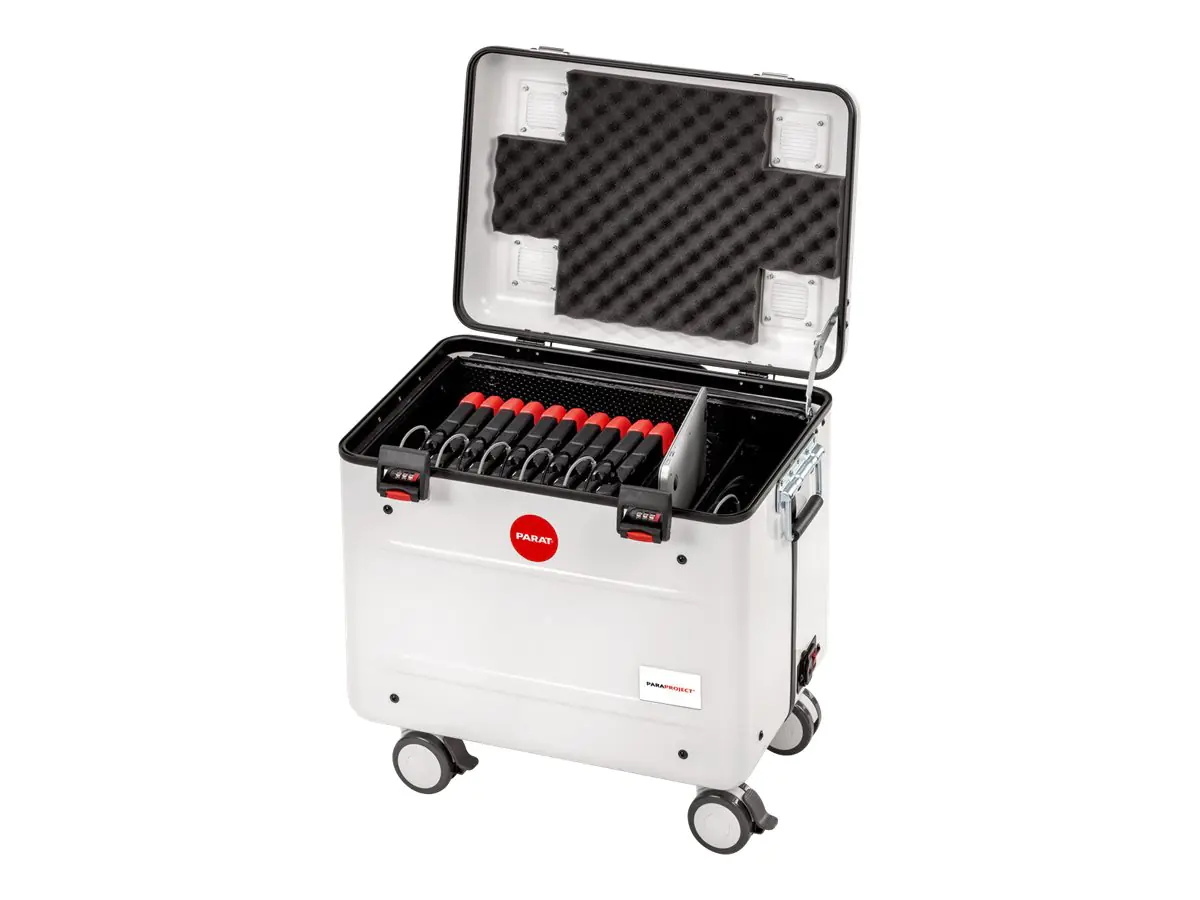 PARAT PARAPROJECT Case TC10 EDUCOVER+/KidsCover - Wagen (nur Laden) - für 10 Tablets - verriegelbar - ABS-Kunststoff, Aluminiumrahmen, Polymethylmethacrylat (PMMA) - weiß
