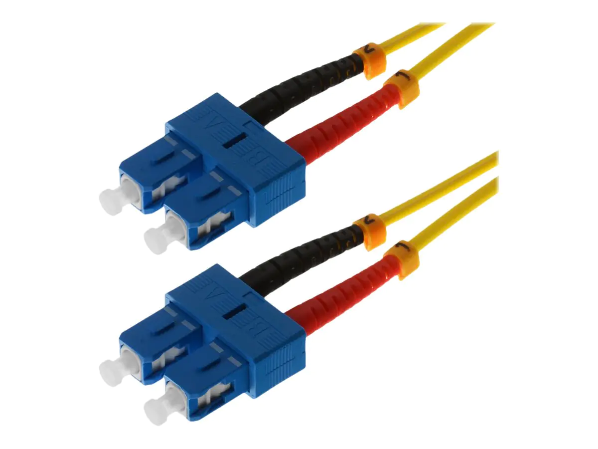 Helos - Patch-Kabel - SC Single-Modus (M) bis SC Single-Modus (M) - 2 m - Glasfaser - Duplex - 9/125 Mikrometer - OS2 - Gelb
