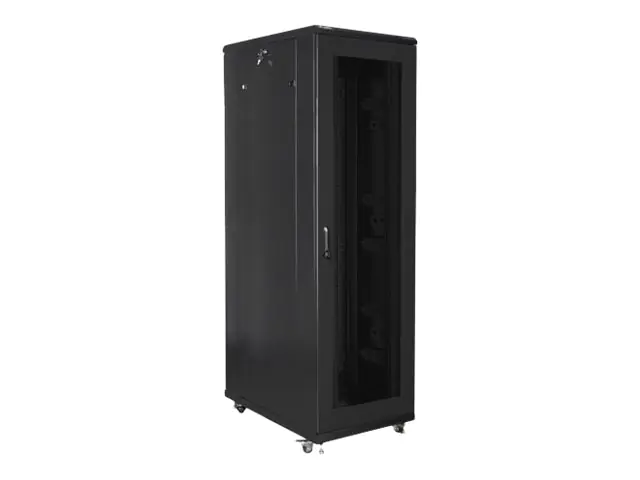Lanberg Schrank Netzwerkschrank - mit 4 Lüfter - 230 V - Schwarz, RAL 9004 - 42HE - 48.3 cm (19") FF01-8042-23B