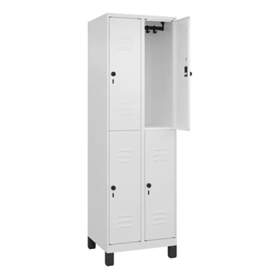 C+P Kleiderspind Classic PLUS 600 x 1.950 x 500 mm (B x H x T) 2 Abteile Stahl verkehrsweiß