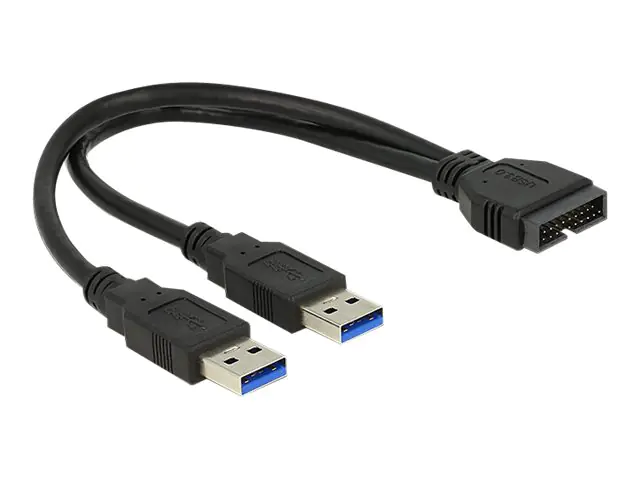 DeLOCK - USB-Kabel intern auf extern - 19-poliger USB 3.0 Kopf (M) bis USB Typ A (M) - 25 cm - Schwarz