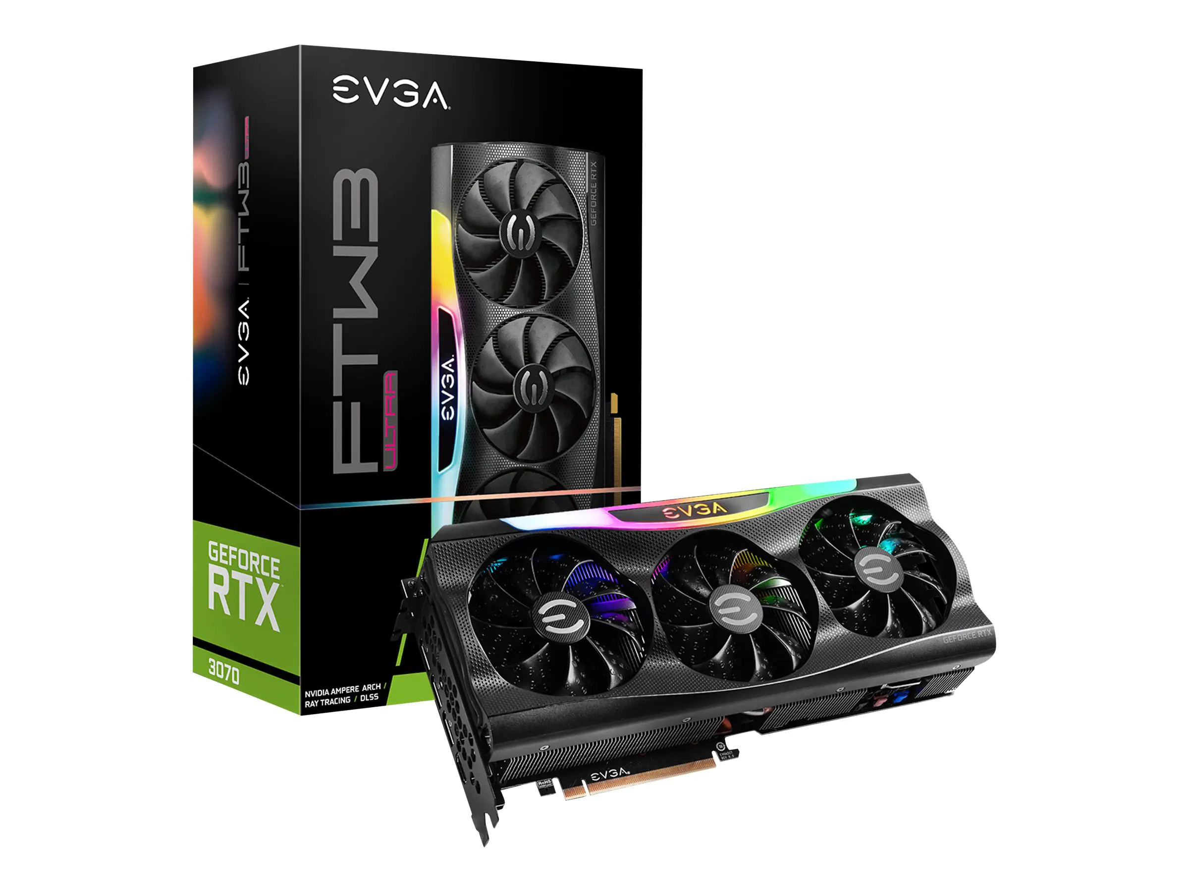 EVGA GeForce RTX 3070 FTW3 ULTRA GAMING - Grafikkarten - GF RTX 3070 - 8 GB GDDR6 - PCIe 4.0 x16 - HDMI, 3 x DisplayPort