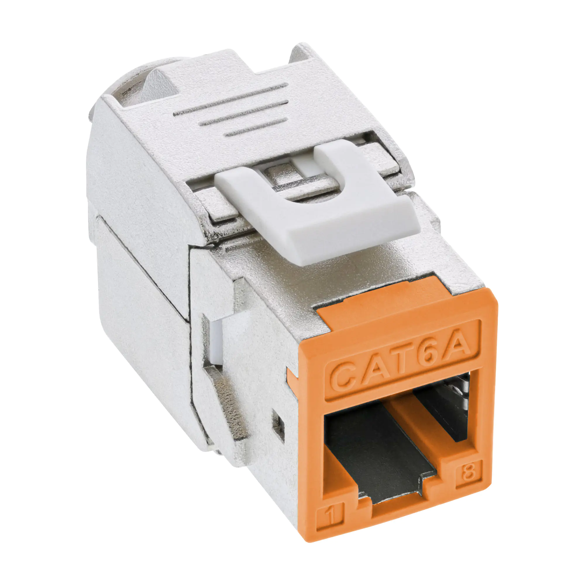 InLine 8er Pack Keystone RJ45 Buchse geschirmt Cat.6A orange