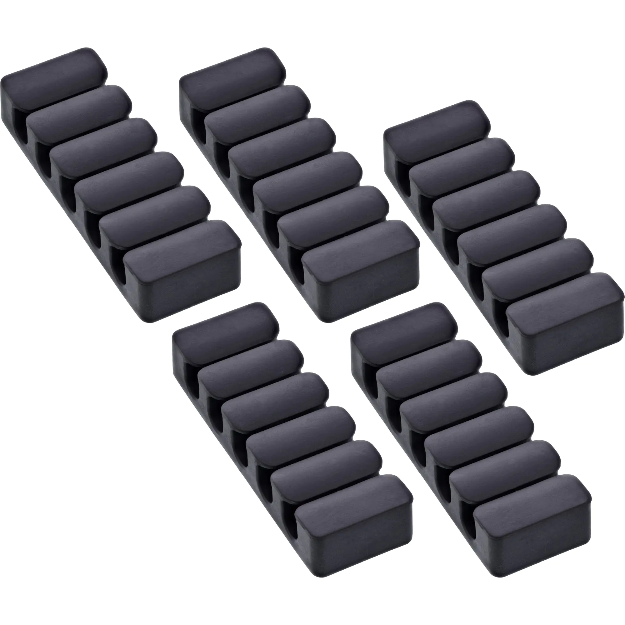 InLine 5er Pack Kabelclip - 5-fach - selbstklebend - schwarz