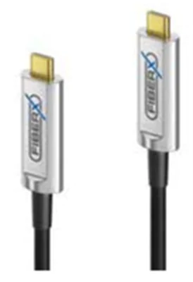PureLink FiberX FX-I600-015, 15 m, USB C, USB C, USB 3.2 Gen 1 (3.1 Gen 1), 10 Gbit/s, Schwarz, Silber