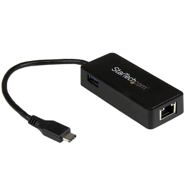 StarTech USB-C to Ethernet Gigabit Adapter - Thunderbolt 3 Compatible - USB Type C Network Adapter - USB C Ethernet Adapter (US1GC301AU) - Netzwerkadapter - USB-C - Gigabit Ethernet + USB 3.1 Gen 2 - Schwarz