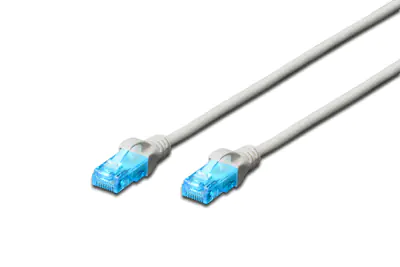DIGITUS Ecoline - Patch-Kabel - RJ-45 (M) zu RJ-45 (M) - 5 m - UTP - CAT 5e - geschirmt - Grau