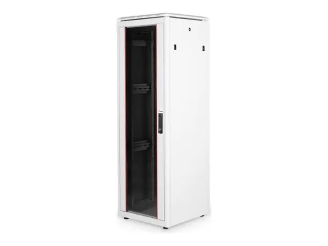 Equip Dynamic Flex Line - Schrank Netzwerkschrank - 600x600 mm, mit Glastür, abnehmbare und abschließbare Paneele, montiert - freistehend - Hellgrau, RAL 7035 - 36U - 48.3 cm (19") EDF-36-6060-G-BIAA