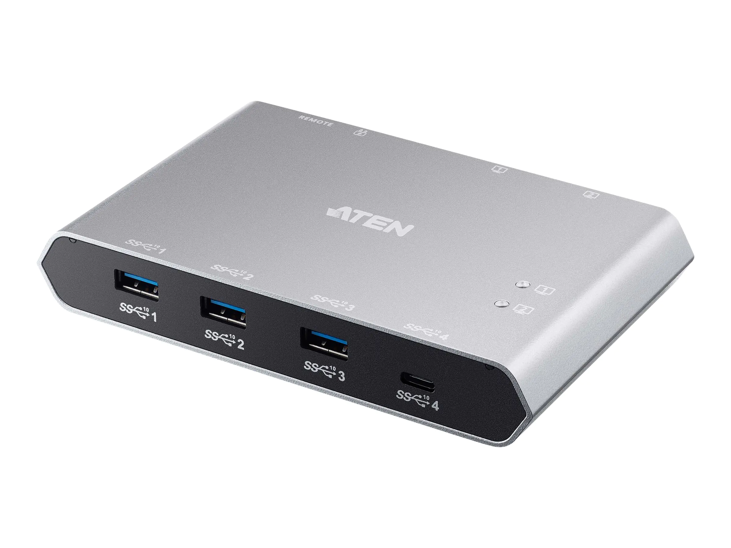 ATEN US3342 - USB-Umschalter für die gemeinsame Nutzung von Peripheriegeräten - 3 x USB 3.2 Gen 2 + 1 x USB-C (Spannungsversorgung) - Desktop