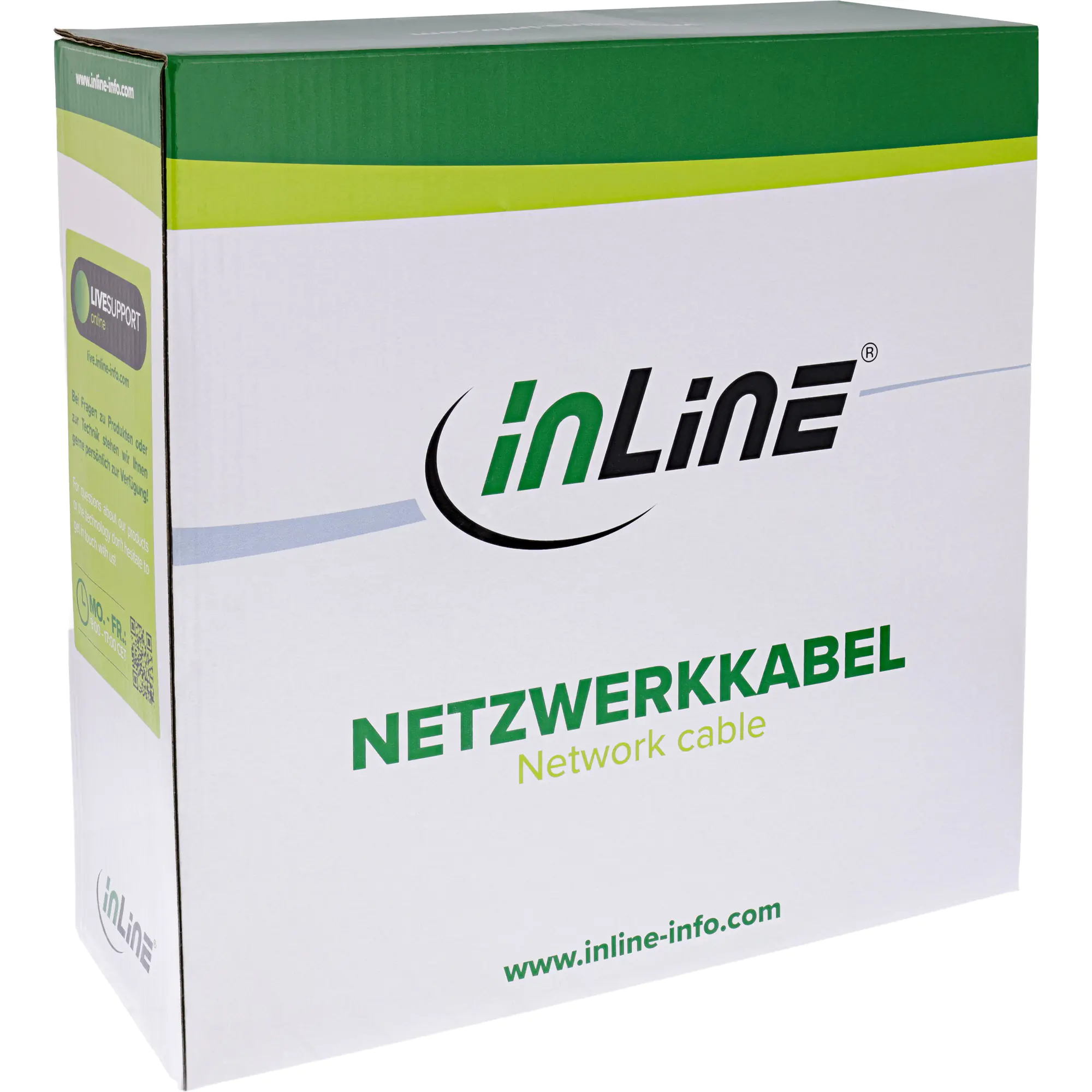 InLine Patchk. - S/FTP (PiMf) - Cat.6A - 500MHz - halogenfrei - Kupfer - orange - 100m 76899O
