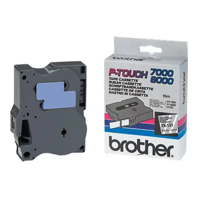 Brother TX151 - Schwarz auf durchsichtig - Rolle (2,4 cm x 8 m) 1 Kassette(n) laminiertes Band - für P-Touch PT-7000, PT-8000, PT-PC