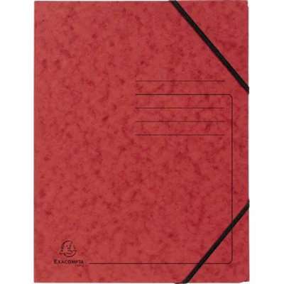 Exacompta Eckspannmappe mit Gummizug ohne Klappen, Colorspan-Karton 355g, bedruckt, für Format DIN A4 - Rot, Klappenordner, A4, Karton, Rot, 250 Blätter, 355 g/m² 555415E