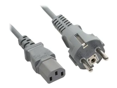 InLine - Stromkabel - IEC-Anschluss (M) zu Stromversorgung (M) - 1.5 m - geformt - Grau