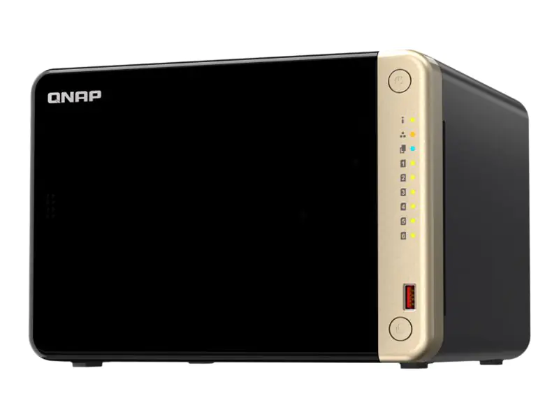 QNAP TS-664 - NAS-Server - 6 Schächte - SATA 6Gb/s - RAID RAID 0, 1, 5, 6, 10, 50, JBOD - RAM 8 GB - 2.5 Gigabit Ethernet - iSCSI Support