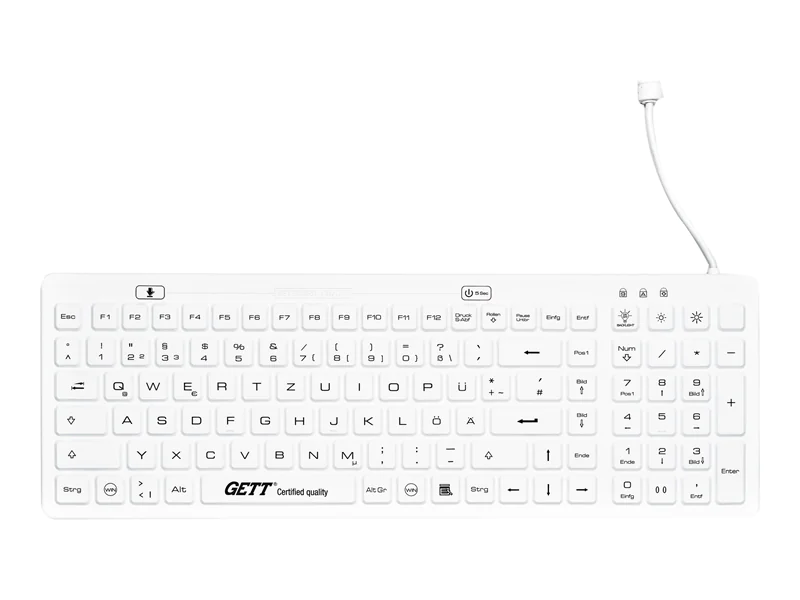 GETT TKG-110-GCQ-MED-AM-IP68-BACKL-WHITE-USB - Tastatur - hinterleuchtet - USB - Deutsch - weiß