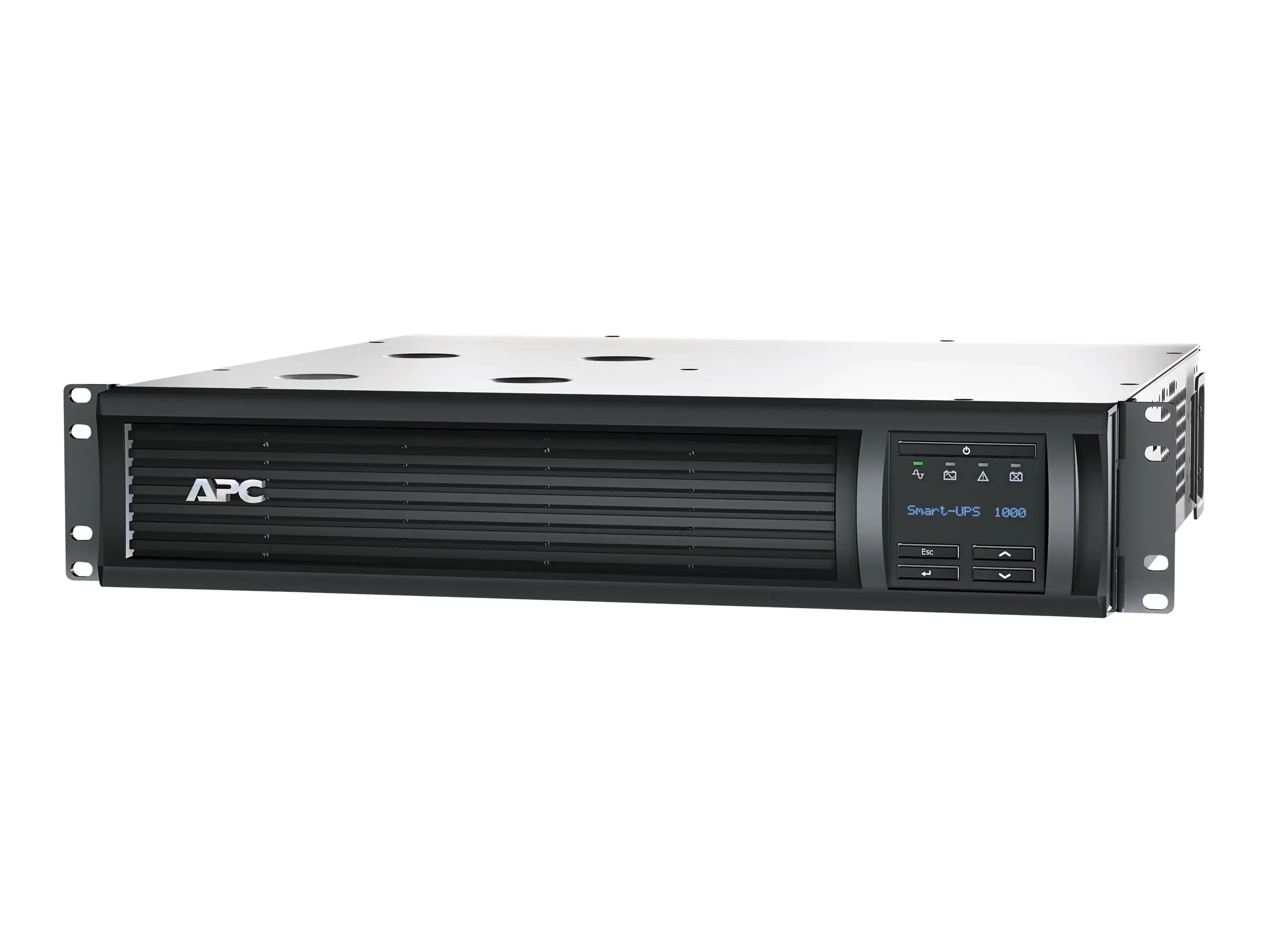 APC Smart-UPS 1000VA LCD RM - USV (Rack - einbaufähig) - Wechselstrom 220/230/240 V - 700 Watt - 1000 VA - Ethernet 10/100, RS-232, USB - Ausgangsanschlüsse: 4 - 2U - Schwarz - mit APC SmartConnect - für P/N: AR4018SPX432, AR4024SP, AR4024SPX429, AR4024SP