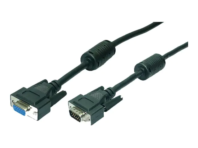 LogiLink - VGA-Verlängerungskabel - HD-15 (VGA) (W) zu HD-15 (VGA) (M) - 10 m - Daumenschrauben - Schwarz