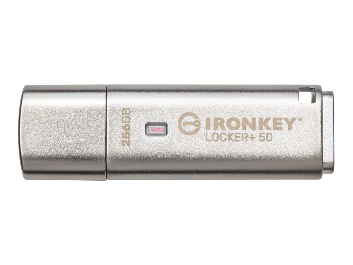Kingston IronKey Locker+ 50 - USB-Flash-Laufwerk - verschlüsselt - 256 GB - USB 3.2 Gen 1 - TAA-konform