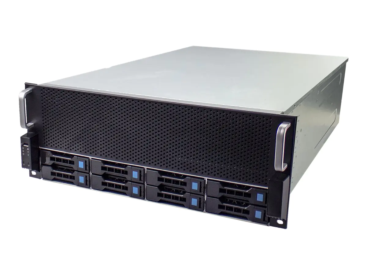 Fantec SRC-4080X08 - Aufbewahrungsgehäuse - 4U - E-ATX - SATA/SAS - Hot-Swap - keine Spannungsversorgung - Schwarz, Silber - USB