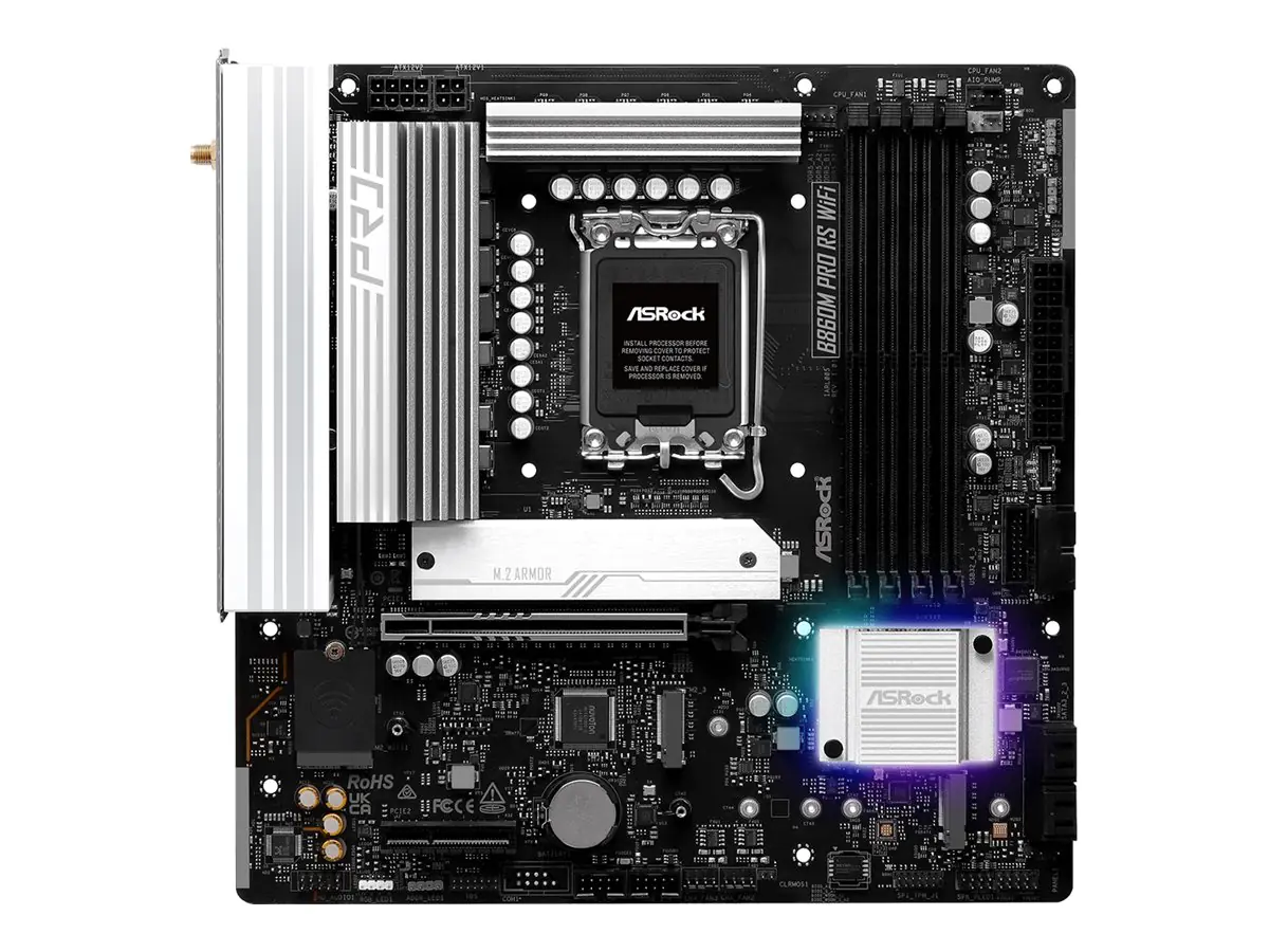 ASRock B860M Pro RS WiFi - Motherboard - micro ATX - LGA1851-Sockel - B860 Chipsatz - USB-C 3.2 G