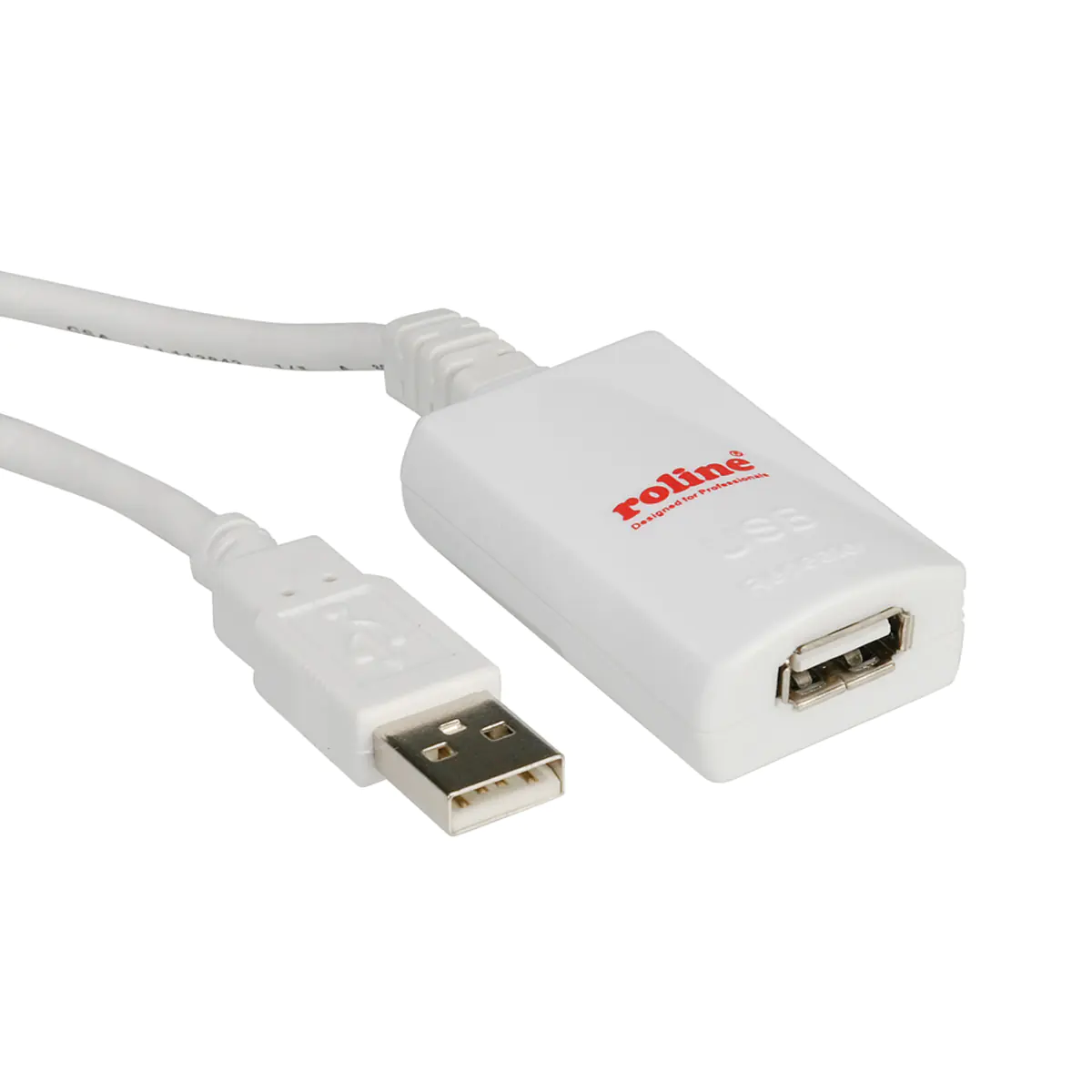 Roline - USB-Verlängerungskabel - USB (W) zu USB (M) - USB 2.0 - 5 m - weiß