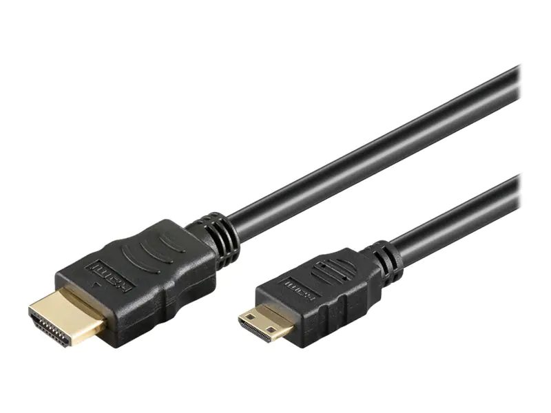 goobay - HDMI-Kabel mit Ethernet - 19 pin mini HDMI Type C männlich zu HDMI männlich - 3 m - flach