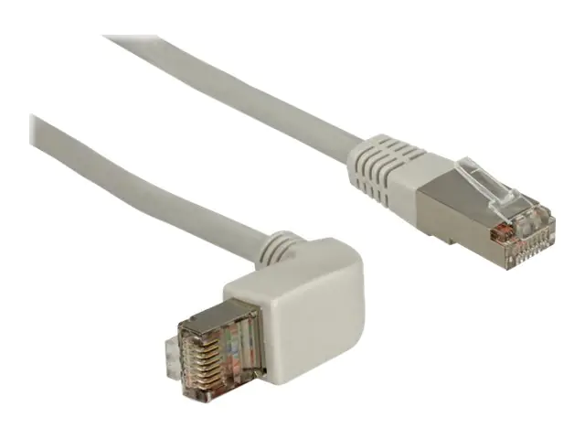 Delock - Patch-Kabel - RJ-45 (M) zu RJ-45 (M) - 2 m - SFTP - CAT 5e - 90° Stecker, geformt - Grau