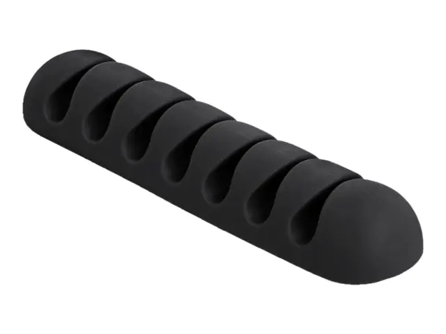 Delock - Kabelhalter - Tisch montierbar, Oberfläche montierbar, geeignet für Wandmontage - Schwarz (Packung mit 6)