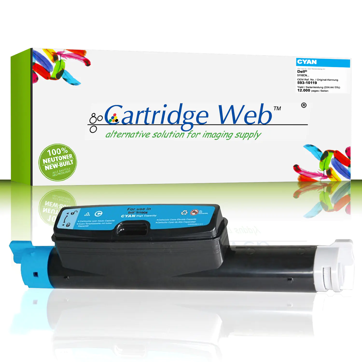 CartridgeWeb Toner kompatibel zu Dell 593-10119 GD900 cyan 12.000 Seiten 1 Stück