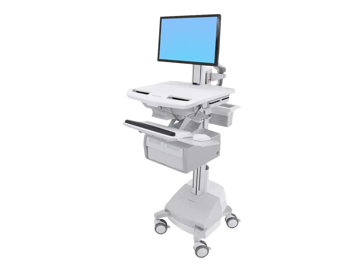Ergotron Cart with LCD Pivot, SLA Powered, 2 Tall Drawers - Wagen - für LCD-Display / PC-Ausrüstung - verriegelbar - medizinisch - Aluminium, verzinker Stahl, hochwertiger Kunststoff - Bildschirmgröße: bis zu 61 cm (bis zu 24 Zoll) SV44-13C1-2