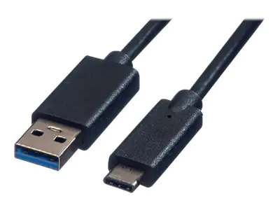 Roline Green - USB-Kabel - USB Typ A (M) zu 24 pin USB-C (M) - USB 3.2 Gen 1 - 1 m - Schwarz