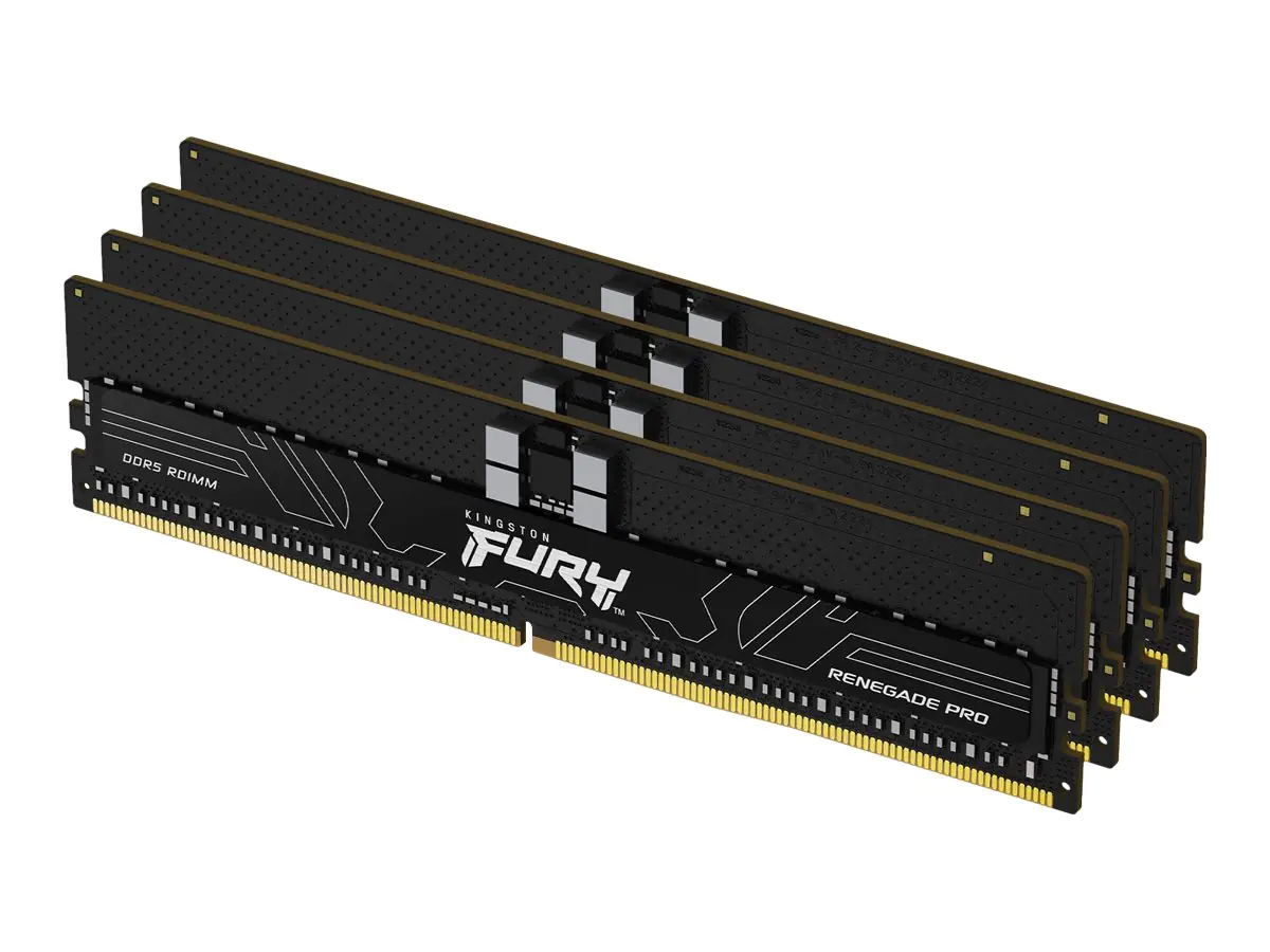 Kingston FURY Renegade Pro - DDR5 - Kit - 128 GB: 4 x 32 GB - DIMM 288-PIN - 5600 MHz / PC5-44800 - CL28 - 1.35 V - registriert - on-die ECC - Schwarz