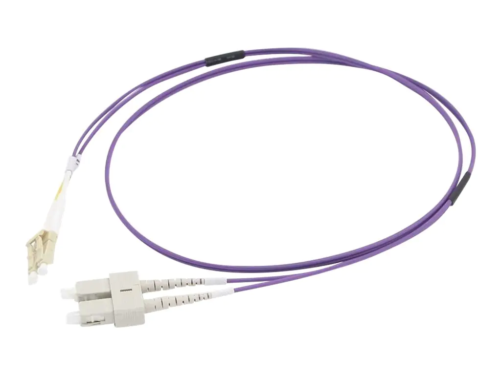 C2G 2m LC/SC OM4 LSZH Fibre Patch - Purple - Patch-Kabel - LC Multi-Mode (M) zu SC multi-mode (M) - 2 m - Glasfaser - Duplex - 50/125 Mikrometer - OM4 - lila