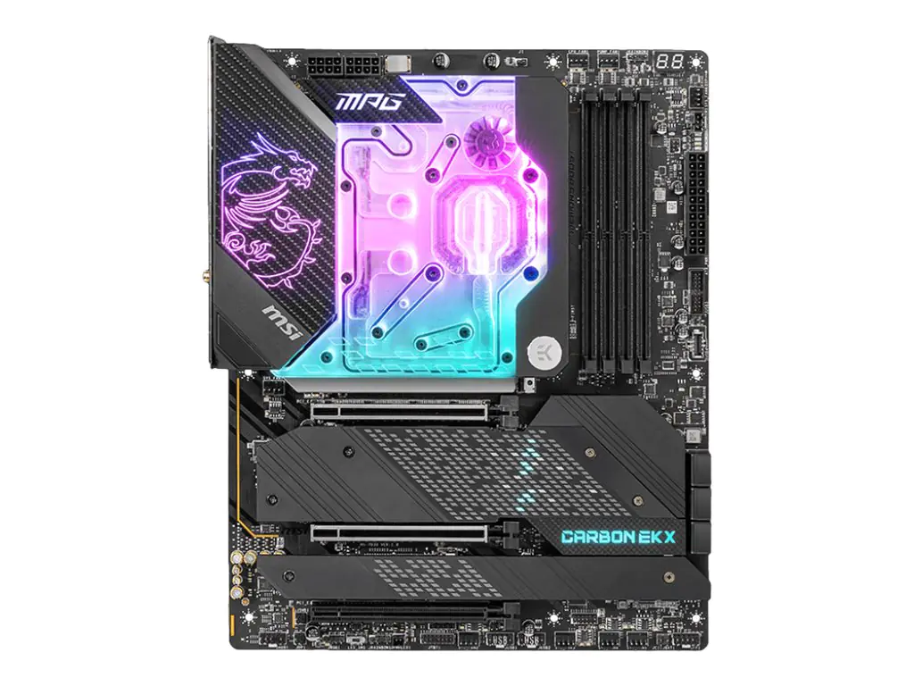 MSI MPG Z690 CARBON EK X - Motherboard - ATX - LGA1700-Sockel - Z690 Chipsatz - USB-C Gen2, USB 3.2 Gen 1, USB 3.2 Gen 2, USB-C Gen 2x2 - 2.5 Gigabit LAN, Wi-Fi 6, Bluetooth - Onboard-Grafik (CPU erforderlich) - HD Audio (8-Kanal)