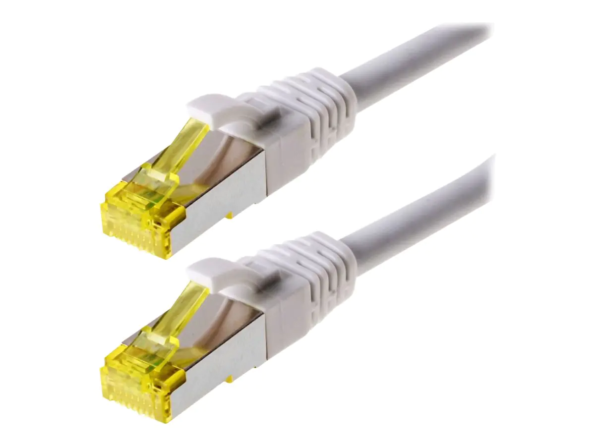 Helos - Patch-Kabel - RJ-45 (M) bis RJ-45 (M) - 50 cm - SFTP, PiMF - CAT 6a - halogenfrei, geformt, ohne Haken - weiß