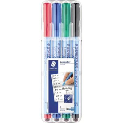 STAEDTLER Folienstift Lumocolor 305F WP4-1 F f. sort. 4 St./Pack