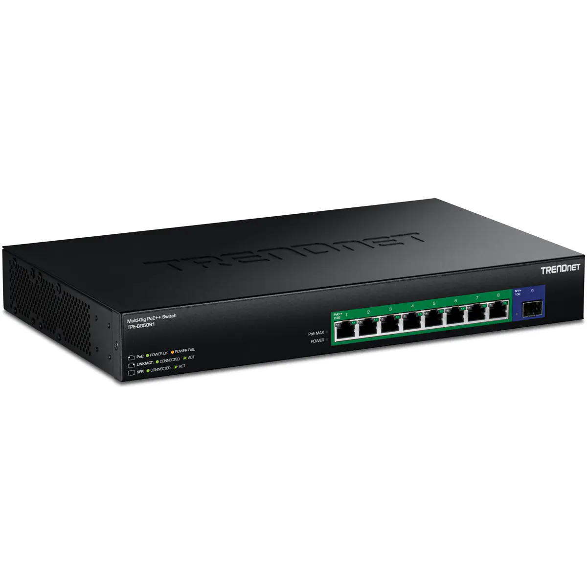 TRENDnet TPE-BG5091 Switch 480W 2.5G Power PoE++ mit 10G SFP+ P - Switch - 9-Port