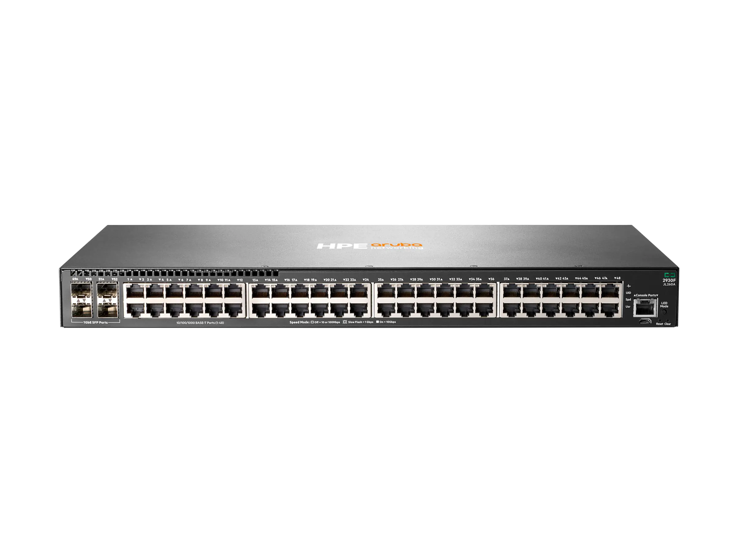 HPE Aruba 2930F 48G 4SFP - Switch - L3 - managed - 48 x 10/100/1000 + 4 x Gigabit SFP (Uplink)