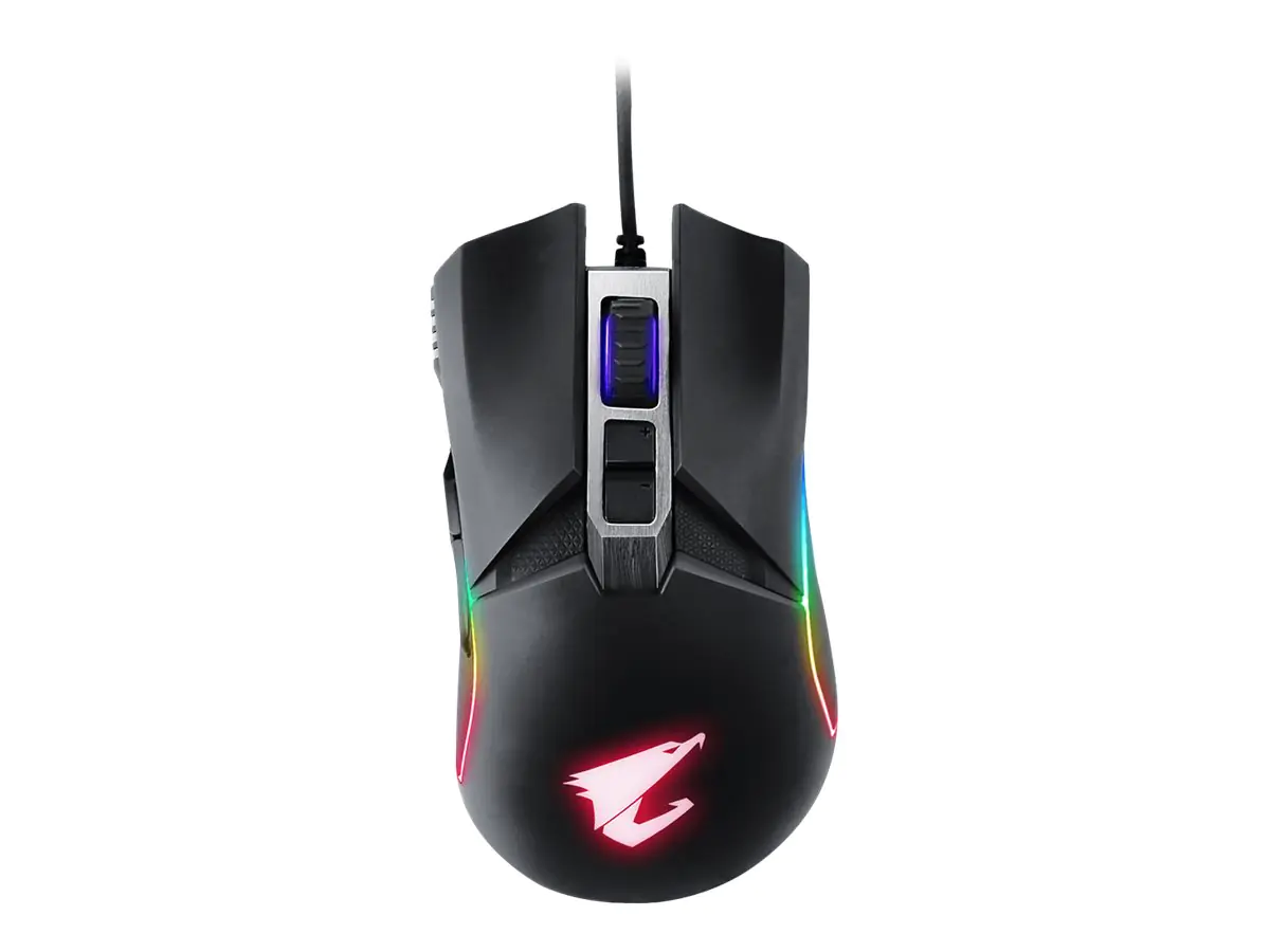 AORUS M5 - Maus - Für Rechtshänder - optisch - kabelgebunden - USB - mattschwarz